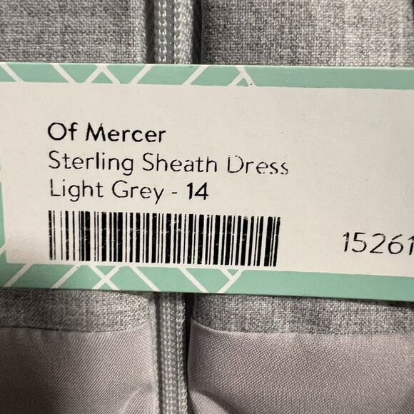 NWT Of Mercer Sterling Sheath Dress 14 Light Grey Split Neck Sleeveless 3038D - Picture 7 of 9